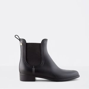 NWOT Sz40 Lemon Jelly Splash Rain Boots Matte Black